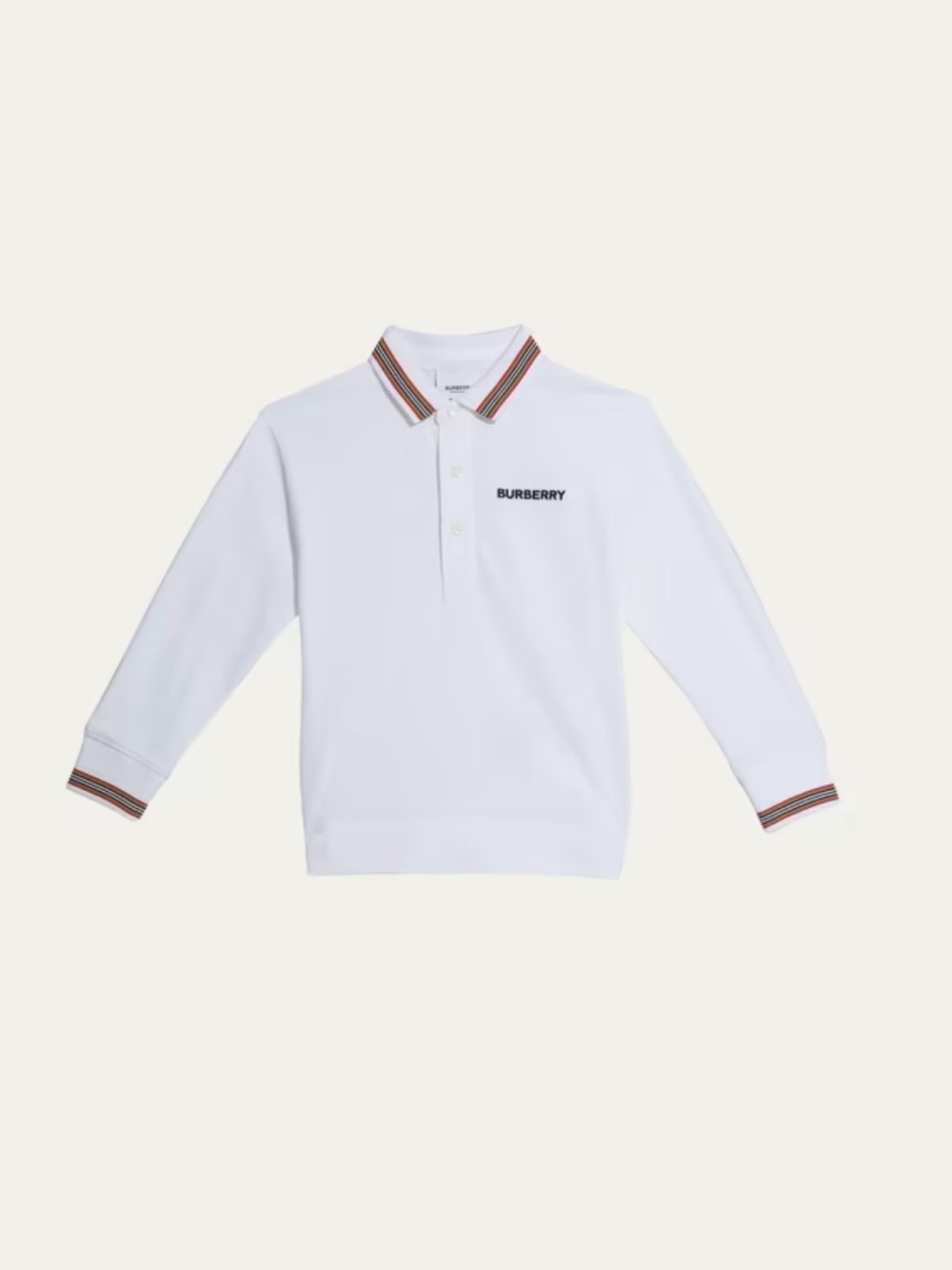 BURBERRY Christo Icon Stripe Long Sleeve Polo Shirt